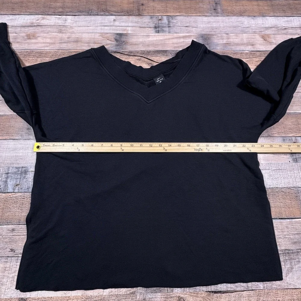 Nike‎ Women Sweatshirt Yoga Dri-FIT V-Neck Pullover Black Medium